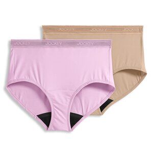 Jockey Worry Free Micro Stretch Brief Panty Set of 2 Purple/Light 4XL NEW